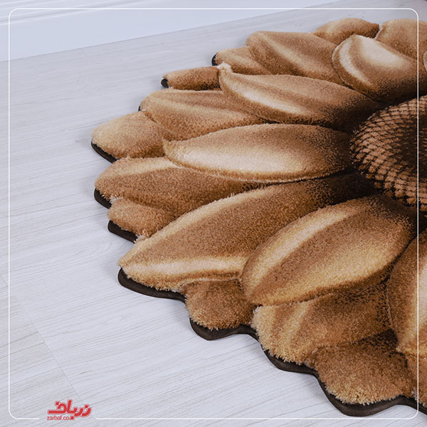 فرش سه بعدی زرباف طرح گل آفتابگردان