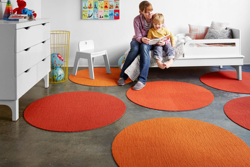 فرش دایره در اتاق کودک