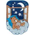 فرش کودک زرباف طرح خرس خوابالو