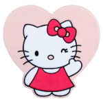 فرش کودک زرباف طرح کیتی صورتی