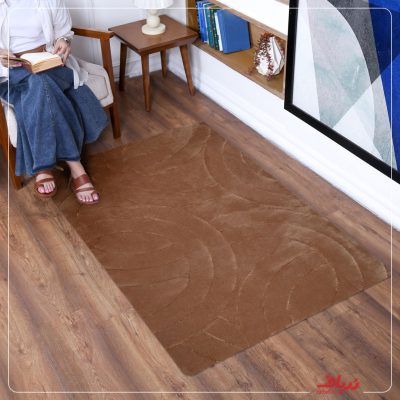فرش مدرن زرباف طرح اپال شکلاتی