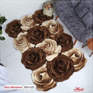 فرش سه بعدی زرباف طرح رز مینیاتوری