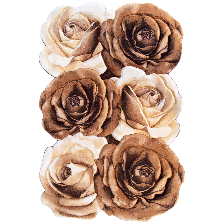 Rose-Miniatori-Mostatil-Shokolati فرش سه بعدی زرباف طرح رز مینیاتوری رنگ شکلاتی