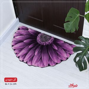 پادری سه بعدی زرباف طرح گل داوودی بنفش