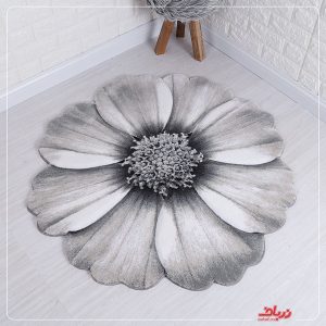 فرش سه بعدی زرباف طرح گلپر طوسی