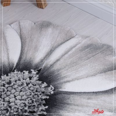 فرش زرباف طرح گلپر طوسی