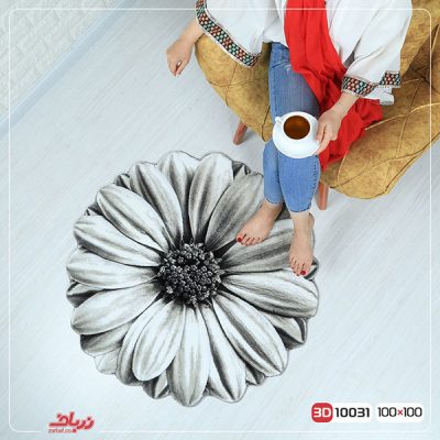 فرش زرباف طرح گلسا طوسی