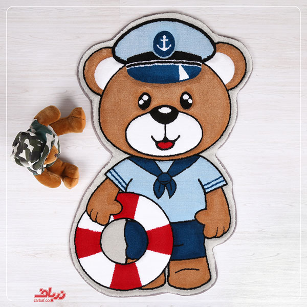 فرش کودک زرباف طرح خرس ملوان