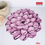 فرش سه بعدی زرباف طرح گل نیلوفر بنفش
