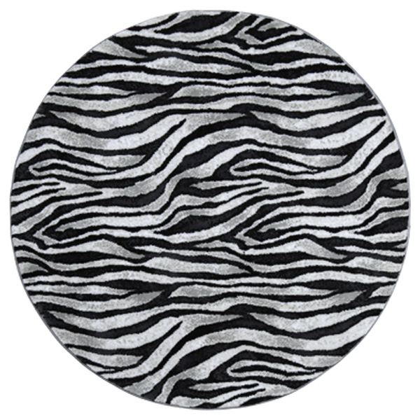 zebra-100x100-toosi فرش مدرن زرباف طرح زبرا دایره - Image 1