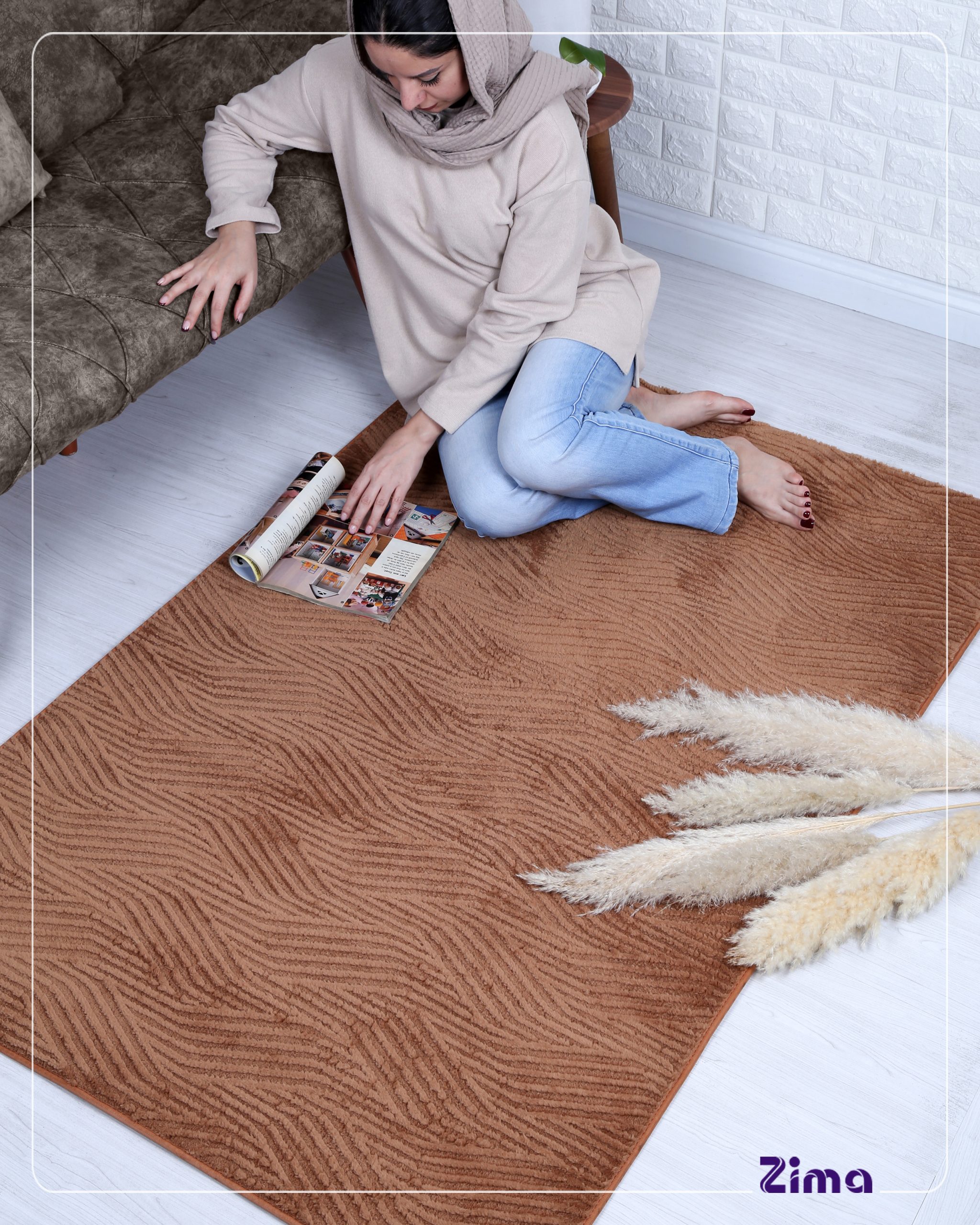 Zima4×5-darya-1 پادری زیما مخملی طرح دریا - Image 1
