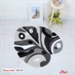 فرش زرباف طرح برگ انجیری رنگ طوسی