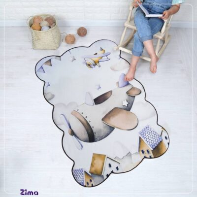 فرشینه اتاق کودک طرح هواپیما