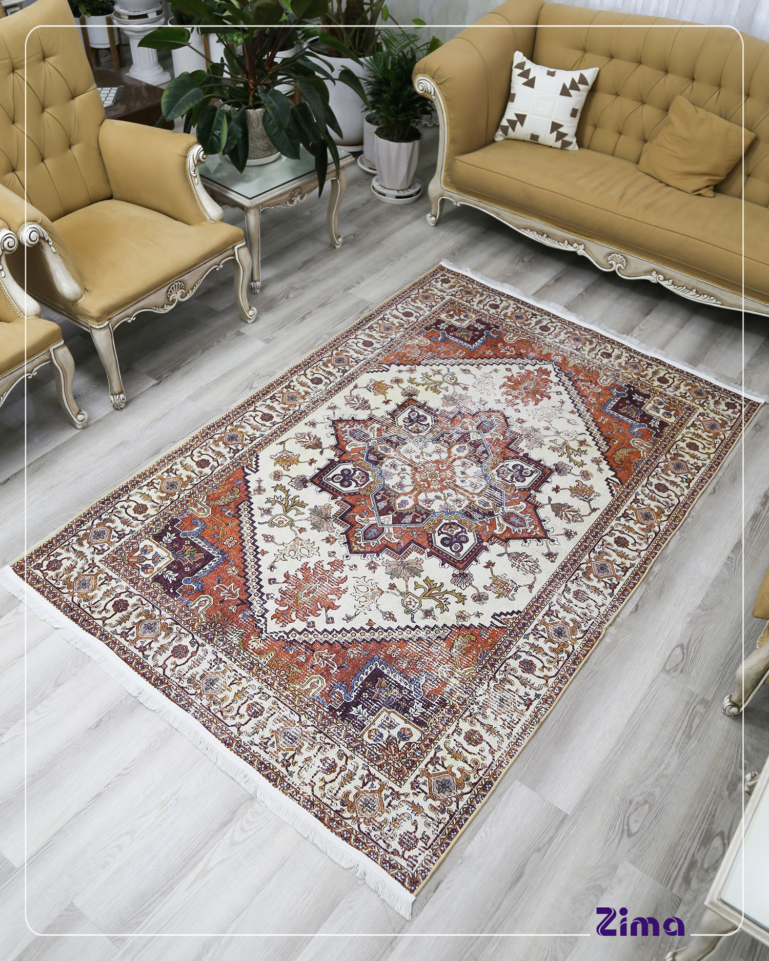 Zima-Rug-08 فرشینه زیما طرح نگارستان - Image 1