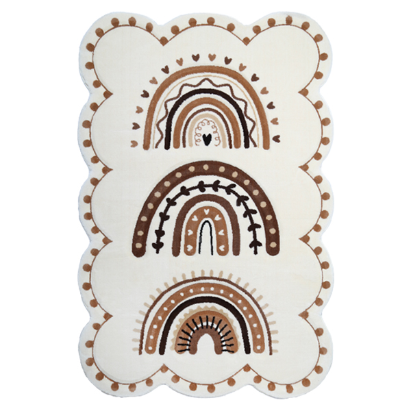 Ranginkaman-shokolati-100x150-1 فرش کودک زرباف طرح رنگین کمان - Image 1