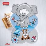 فرش کودک زرباف طرح فیل و فنجون - Image 2