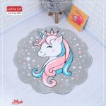فرش کودک زرباف طرح یونیکورن دایره - Image 2